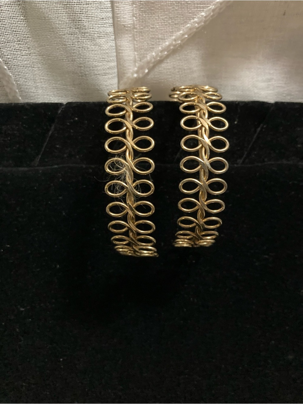 Gold Loop-Pattern Hoop Earrings